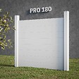 MON MARCHE DECO - Kit Clôture PRO PVC Blanc H. 180 cm x L. 5.70 m - 8 Soubassements - vignette