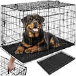 TECTAKE - Cage pour chien Luna, pliable, avec 2 portes noir - vignette