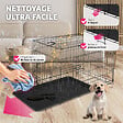 TECTAKE - Cage pour chien Luna, pliable, avec 2 portes noir - vignette