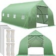 TECTAKE - Serre tunnel 18 m² 600x300x205cm vert - vignette