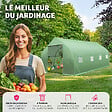 TECTAKE - Serre tunnel 18 m² 600x300x205cm vert - vignette
