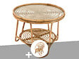 JARDILINE - Ensemble salon de jardin bohème, fauteuil rotin rond + table basse - Jardiline - vignette