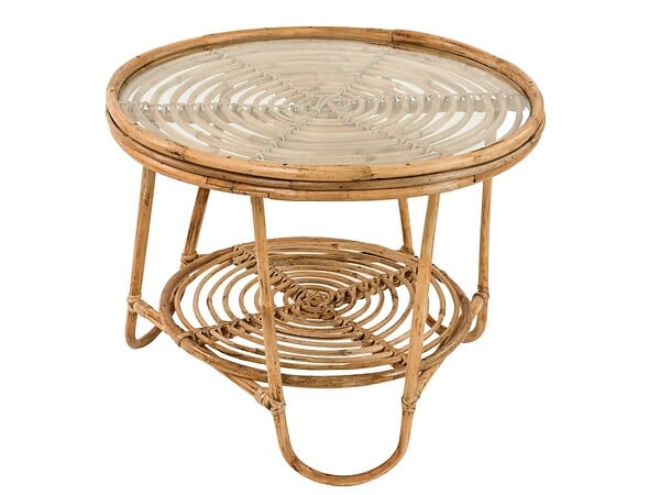 JARDILINE - Ensemble salon de jardin bohème, fauteuil rotin rond + table basse - Jardiline - large