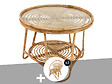 JARDILINE - Ensemble salon de jardin bohème, 2 fauteuils  rotin rond + table basse - Jardiline - vignette