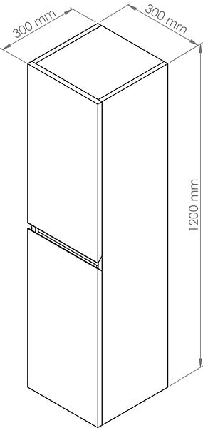 ONDEE - Colonne de salle de bain à suspendre TRENDY 2 Portes - Largeur 30cm - Laqué blanc mat - large