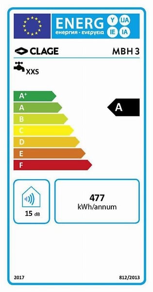 CLAGE - Chauffe-eau électrique instantané pour lavabo - MBH 3 - Débit 2,0 l/min. Puissance : 3,5 Kw - 230 Volt - 230 Volt - 15 A avec câble - large