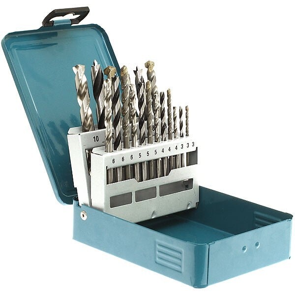 MAKITA - Coffret 18 forets pour bois, métal et béton, à emmanchement cylindrique MAKITA D-46202 - large