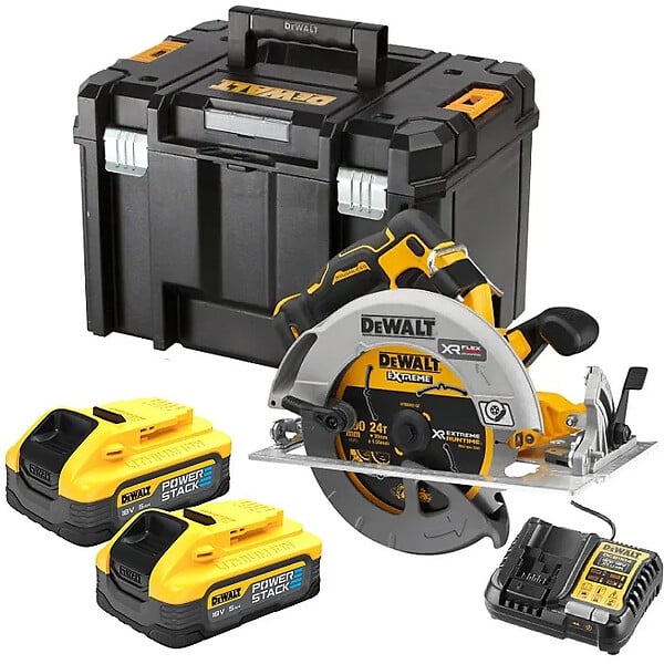 DEWALT - Scie Circulaire XR 18V Sans Fil Advantage 5Ah Li-Ion Brushless 190 mm  DCS573H2T-QW - large