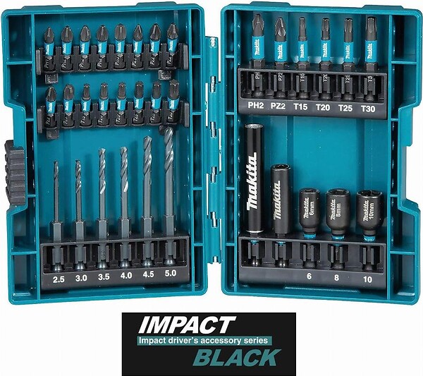 MAKITA - Jeu de forets et embouts (33 pcs) Impact -  B-66896 - large