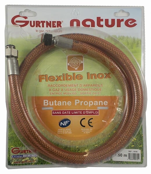 GURTNER - Flexible inox BP Butane Propane GURTNER 1m NF - 19193 - large