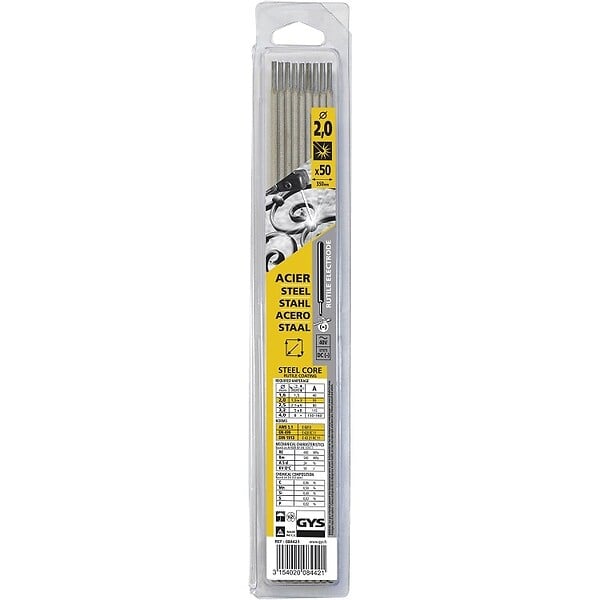 GYS - 50 Electrodes traditionnelles acier rutile Ø2 mm - large