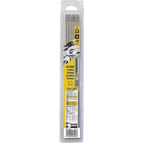 GYS - 50 Electrodes traditionnelles acier rutile Ø2,5 mm - large