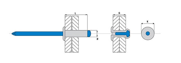 SCELL-IT - Boîte 250 Rivets aveugles standard SCELL-IT - 4.8 x 12 mm - ASD4812 - large
