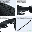 VOUNOT - Bordure de jardin PVC flexible 20m avec piquets noir - vignette