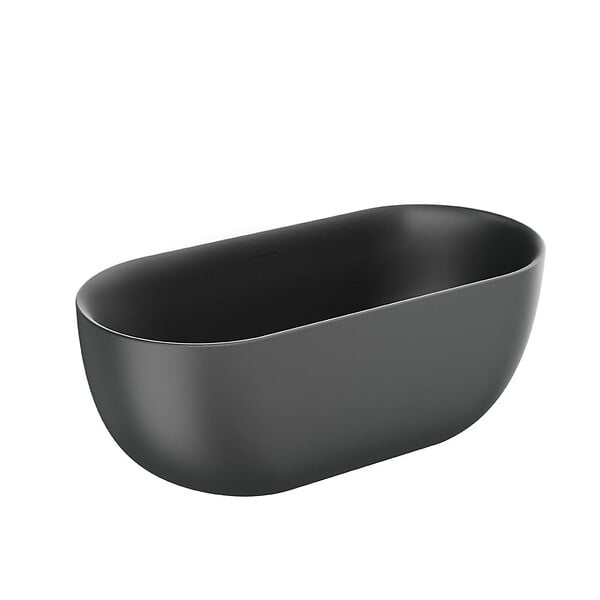 STANO - Baignoire îlot design ovale LISBON noir mat 150 cm - large