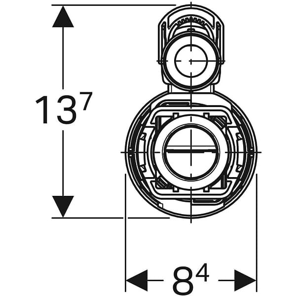 GEBERIT - Mécanisme de chasse complet type 290-380 - double touche - alimentation latérale - large