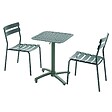 OVIALA - Table de terrasse inclinable 60 x 60 cm et 2 chaises vert foncé - Almada - vignette