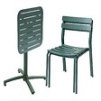 OVIALA - Table de terrasse inclinable 60 x 60 cm et 2 chaises vert foncé - Almada - vignette