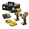 DEWALT - Pack 2 outils DEWALT DCK2060D2T-QW : Perceuse visseuse à percussion et visseuse à choc 18V Li-Ion avec coffret et 2 batteries 2,0 Ah - vignette