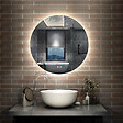 AICA SANITAIRE - AICA Miroir de salle de bain LED rond 90cm avec rétro-éclairage, tricolore + anti-buée + mémoire + gradation infinie - vignette