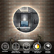 AICA SANITAIRE - AICA Miroir de salle de bain LED rond 90cm avec rétro-éclairage, tricolore + anti-buée + mémoire + gradation infinie - vignette