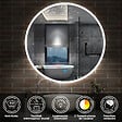 AICA SANITAIRE - AICA Miroir de salle de bain rond 70x70cm LED tricolore anti-buée + mémoire + dimmable - vignette