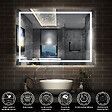 AICA SANITAIRE - AICA Miroir de salle de bain LED dimmable, avec mémoire et anti-buée, 100x80cm, IP44 - vignette