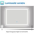 AICA SANITAIRE - AICA Miroir de salle de bain LED dimmable, avec mémoire et anti-buée, 110x70cm, IP44 - vignette