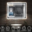 AICA SANITAIRE - AICA Miroir lumineux dimmable, 60x50cm, avec mémoire, salle de bain anti-buée, 6000k blanc froid, IP44 - vignette