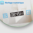 AICA SANITAIRE - AICA Miroir rond de salle de bain 60cm LED tricolore horloge + loupe + anti-buée + mémoire - vignette
