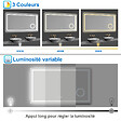 AICA SANITAIRE - AICA Miroir de salle de bain Bluetooth 140x80 cm, LED tricolore + loupe + mémoire + dimmable + anti-buée, IP44 - vignette