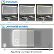 AICA SANITAIRE - AICA Miroir salle de bain Bluetooth 140x80cm tricolore avec loupe 3x, dimmable, mémoire et anti-buée, IP44 Miroir LED - vignette