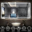 AICA SANITAIRE - AICA Miroir de salle de bain LED dimmable, avec mémoire et anti-buée, 140x70cm, IP44 - vignette