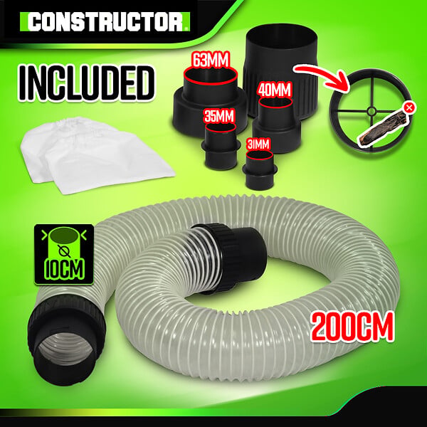 CONSTRUCTOR - Aspirateur d'atelier 1200W avec cuve métallique 65L - large