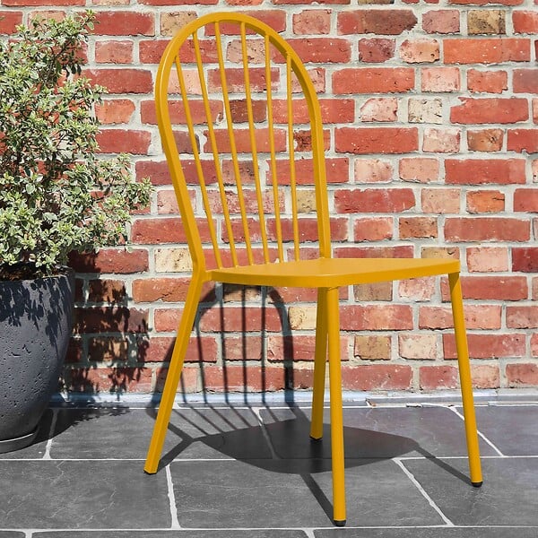 OVIALA - Chaise bistrot en métal jaune - Honfleur - large