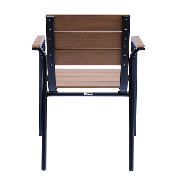 OVIALA - Chaise de terrasse en aluminium et bois synthétique - Tomar - large