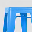 OVIALA - Lot de 4 tabourets de bar en acier bleu mat - Indus - vignette