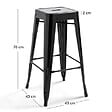OVIALA - Lot de 4 tabourets de bar en acier rouge brillant - Indus - vignette