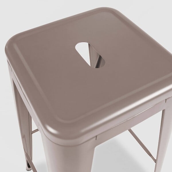 OVIALA - Lot de 4 tabourets de terrasse en métal mat taupe - Indus - large