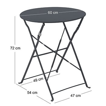 OVIALA - Table pliante en acier gris anthracite - Annecy - large