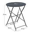 OVIALA - Table pliante en acier gris anthracite - Annecy - vignette