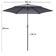 OVIALA - Parasol droit 3m inclinable à manivelle en aluminium rouge - Matera - vignette