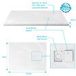 AURLANE - Receveur à poser en materiaux composite SMC - Finition ardoise blanc mat - 90x120 cm - ROCK 2 WHITE - vignette