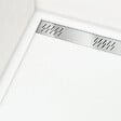 AURLANE - Receveur en acrylique Blanc 90x90x4 cm - Grille Linéaire Chrome - WHITENESS II - vignette