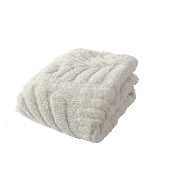 C MA DECO - Plaid jacquard en sherpa - Écru - 30x 160cm - large