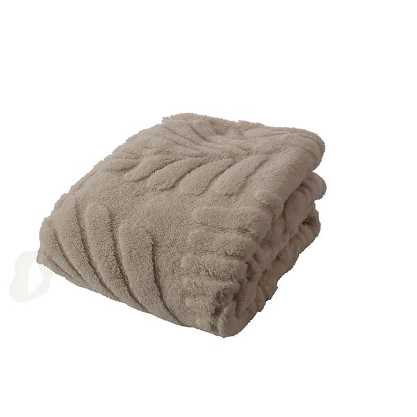 C MA DECO - Plaid jacquard en sherpa 130x160cm taupe - large