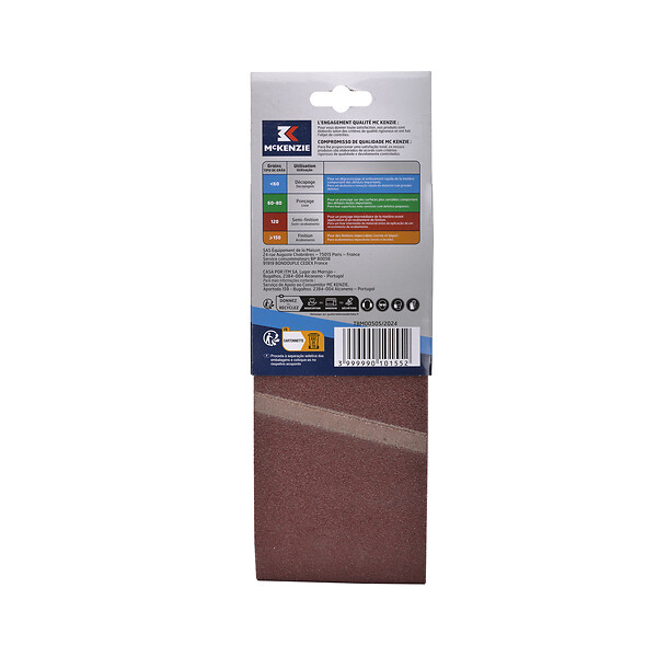 MC KENZIE - Bande abrasive -  Grain 40 - 2 pièces - 100x560mm - large