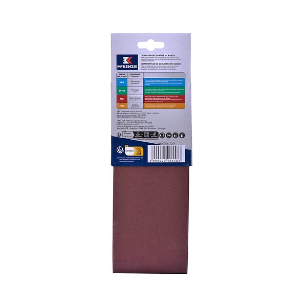 MC KENZIE - Bande abrasive -  Grain 80-120 - 2 pièces - 100x610mm - large