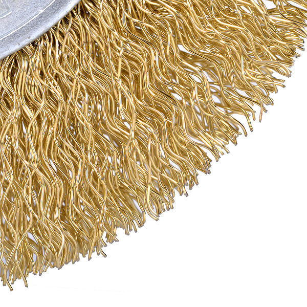 MC KENZIE - Brosse circulaire à fils sertis - Laiton Acier - 100mm - large