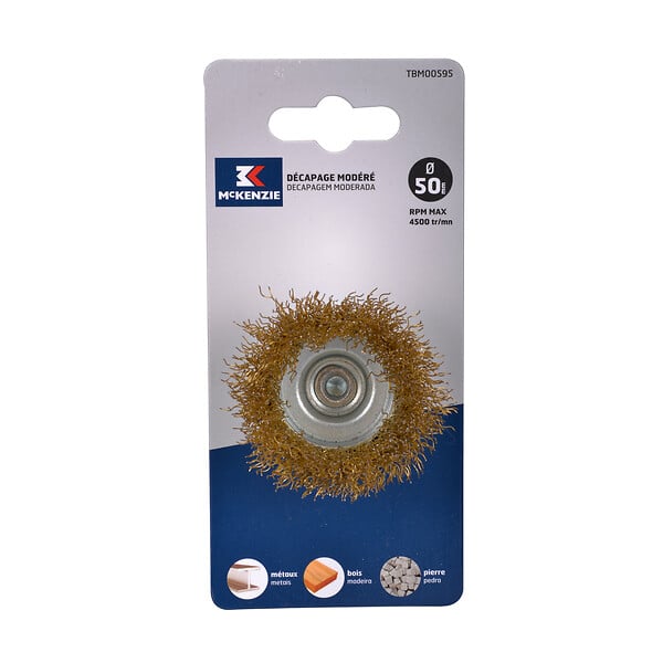 MC KENZIE - Brosse soucoupe perceuse - Acier - D50mm - large